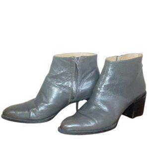 Nine West Gray Leather Ankle Boots